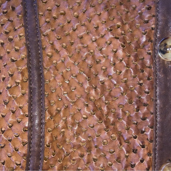 Worth Brown Leather Sleeveless Jacket Vest New Size 10 - Picture 10 of 13